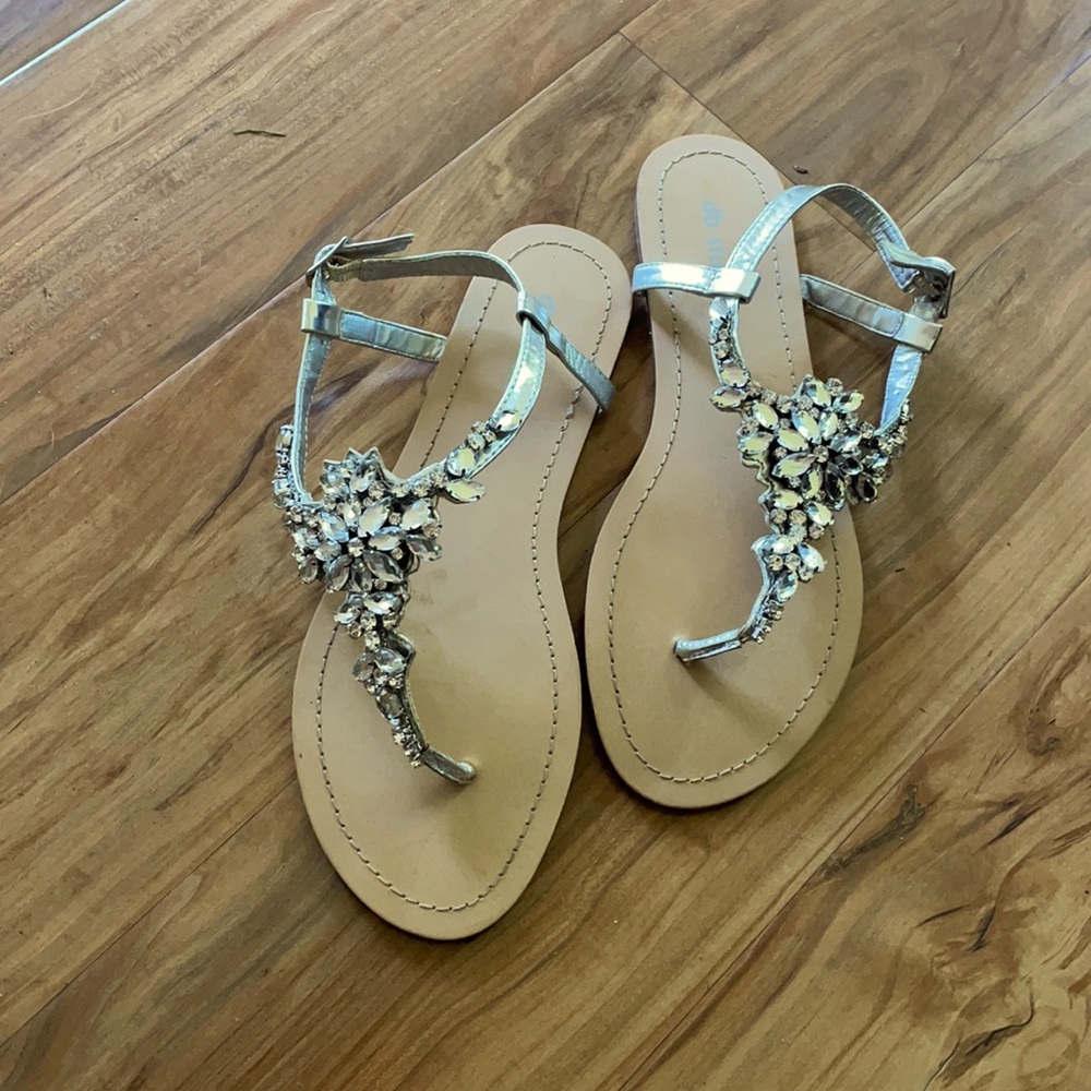Silver Rhinestone Sandals